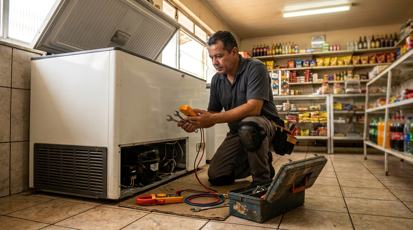 Técnico de conserto de freezer em residência em Volta Redonda‑RJ